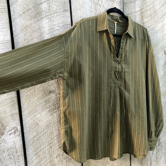 Free People | under the boardwalk green shirt - Picture 5 of 5